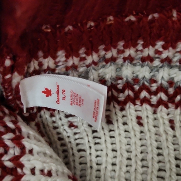 Campfire Ready 🔥 🌼HPx2 🍁 NWT Canadiana Nordic zipp Girls XL Sweater w/moose - Picture 7 of 14